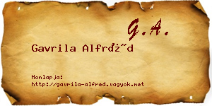Gavrila Alfréd névjegykártya